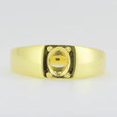 Men's Ring Settings Ring Mounting 10K Yellow Gold Oval OV 8X6mm - Syzjewelry